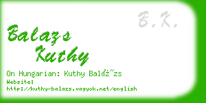 balazs kuthy business card